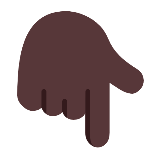 Emoji 👇🏿 Indice Abbassato: Carnagione Scura su Microsoft Windows 11 23H2.