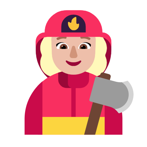 Emoji 👩🏼‍🚒 Pompiere Donna: Carnagione Abbastanza Chiara su Microsoft Windows 11 23H2.