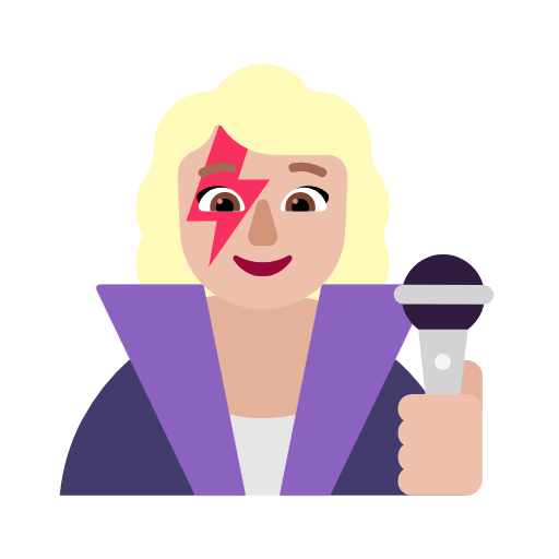 Emoji 👩🏼‍🎤 Cantante Donna: Carnagione Abbastanza Chiara su Microsoft Windows 11 23H2.