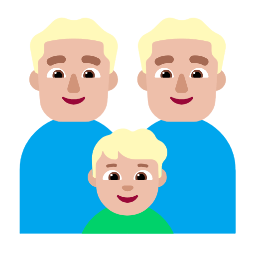 👨🏼‍👨🏼‍👦🏼 Emoji Familie - Mann, Mann, Junge: mittelhelle Hautfarbe Microsoft Windows 11 23H2.