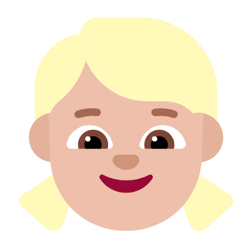 Emoji 👧🏼 Bambina: Carnagione Abbastanza Chiara su Microsoft Windows 11 23H2.
