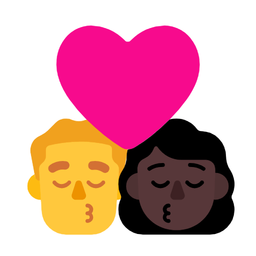 👨‍❤️‍💋‍👩🏿 Emoji sich küssendes Paar - Mann, Frau: dunkle Hautfarbe Microsoft Windows 11 23H2.