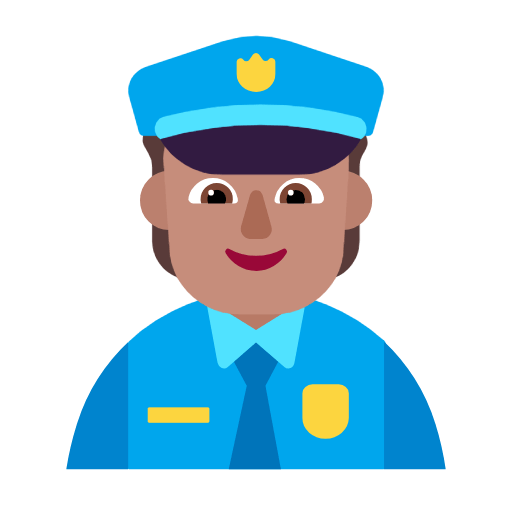 Émoji 👮🏽 Officier De Police : Peau Légèrement Mate sur Microsoft Windows 11 23H2.