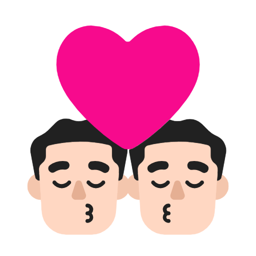 Emoji 👨🏻‍❤️‍💋‍👨🏻 Bacio Tra Coppia - Uomo: Carnagione Chiara, Uomo: Carnagione Chiara su Microsoft Windows 11 23H2.