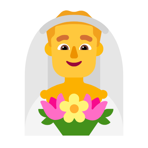 👰‍♂️ Emoji Mann mit Schleier Microsoft Windows 11 23H2.