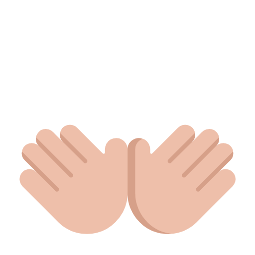 Emoji 👐🏼 Mani Aperte: Carnagione Abbastanza Chiara su Microsoft Windows 11 23H2.