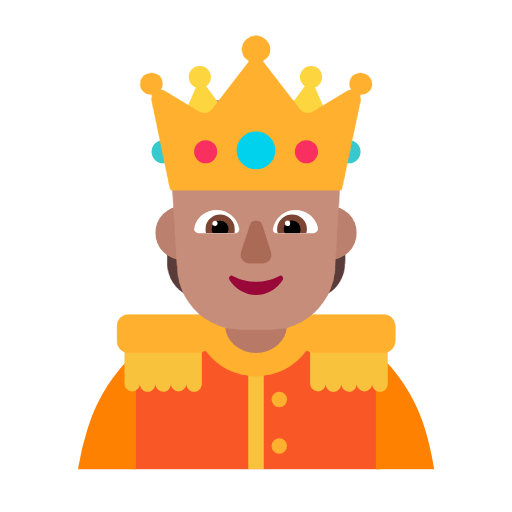 🫅🏽 Emoji Persona Con Corona: Tono De Piel Medio en Microsoft Windows 11 23H2.