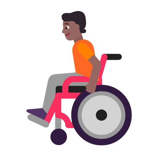 🧑🏾‍🦽 Emoji Person in manuellem Rollstuhl: mitteldunkle Hautfarbe Microsoft Windows 11 23H2.