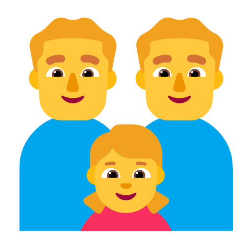 Emoji 👨‍👨‍👧 Famiglia: Uomo, Uomo E Bambina su Microsoft Windows 11 23H2.