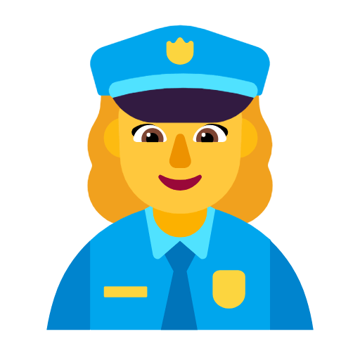 Émoji 👮‍♀️ Policière sur Microsoft Windows 11 23H2.