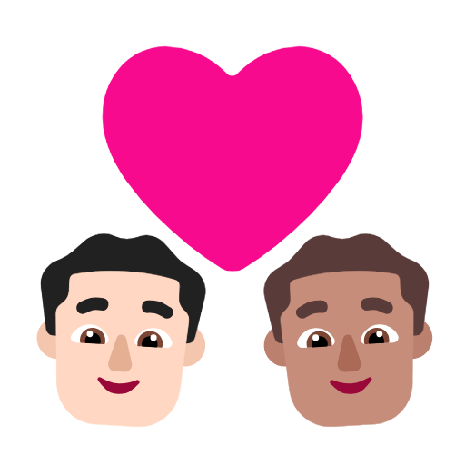 Emoji 👨🏻‍❤️‍👨🏽 Coppia Con Cuore - Uomo: Carnagione Chiara, Uomo: Carnagione Olivastra su Microsoft Windows 11 23H2.