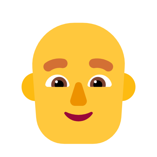 Emoji 👨‍🦲 Uomo: Calvo su Microsoft Windows 11 23H2.