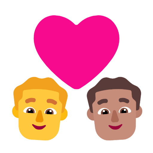 Emoji 👨‍❤️‍👨🏽 Coppia Con Cuore - Uomo, Uomo: Carnagione Olivastra su Microsoft Windows 11 23H2.