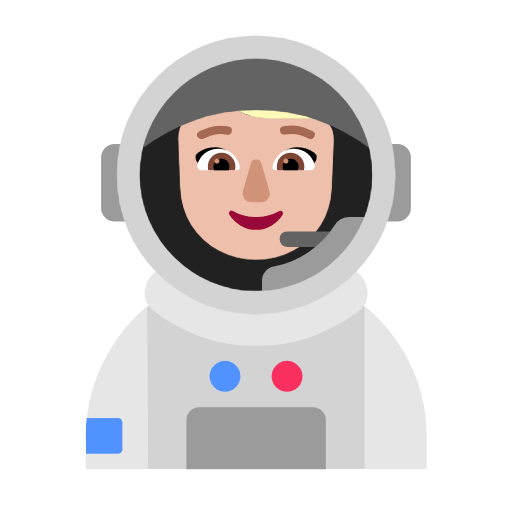 Emoji 👩🏼‍🚀 Astronauta Donna: Carnagione Abbastanza Chiara su Microsoft Windows 11 23H2.