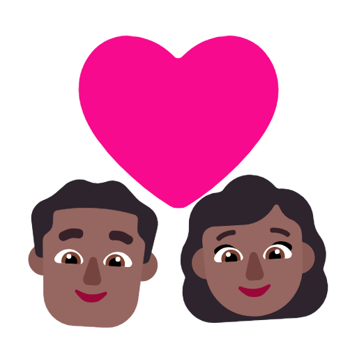 Emoji 👨🏾‍❤️‍👩🏾 Coppia Con Cuore - Uomo: Carnagione Abbastanza Scura, Donna: Carnagione Abbastanza Scura su Microsoft Windows 11 23H2.