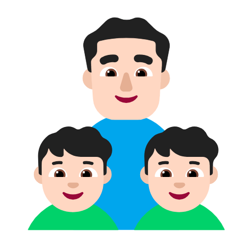 Emoji 👨🏻‍👦🏻‍👦🏻 Famiglia - Uomo, Bambino, Bambino: Carnagione Chiara su Microsoft Windows 11 23H2.
