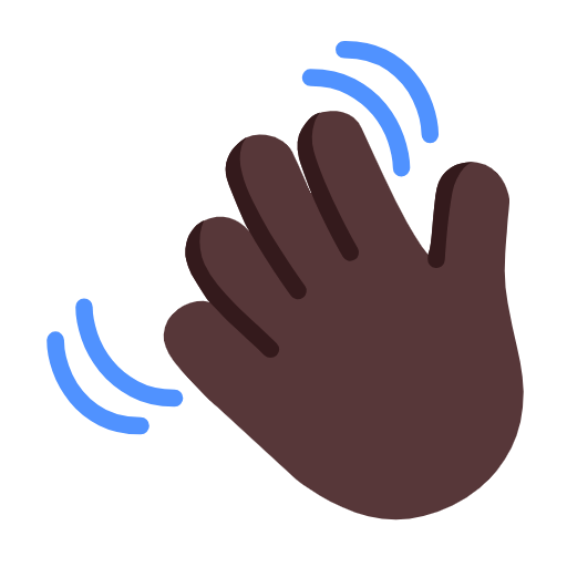 👋🏿 Emoji winkende Hand: dunkle Hautfarbe Microsoft Windows 11 23H2.