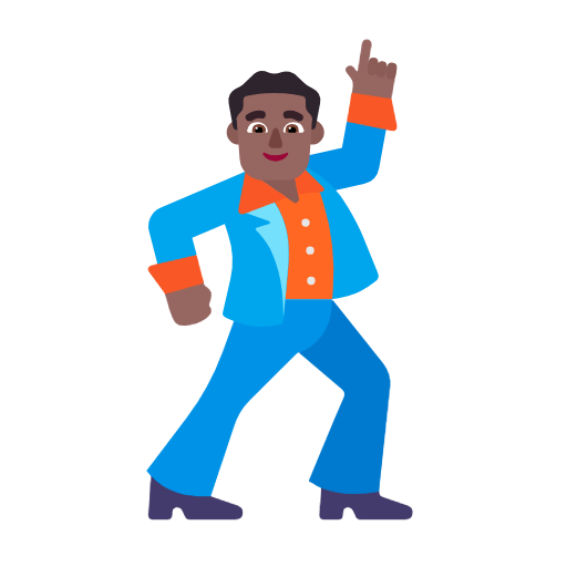 🕺🏾 Emoji Homem Dançando: Pele Morena Escura na Microsoft Windows 11 23H2.