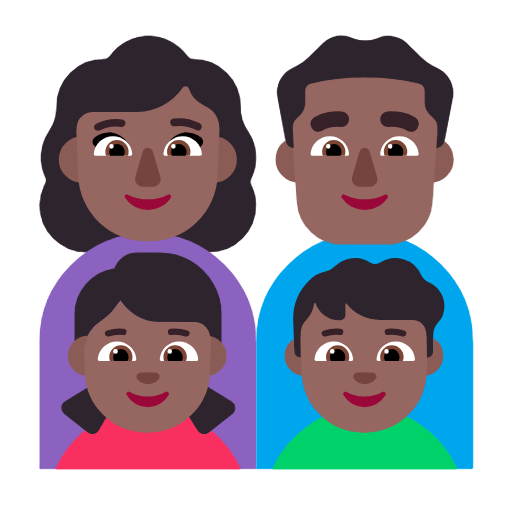 👩🏾‍👨🏾‍👧🏾‍👦🏾 Emoji Familie - Frau, Mann, Mädchen, Junge: mitteldunkle Hautfarbe Microsoft Windows 11 23H2.
