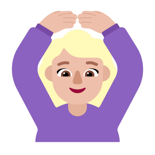 🙆🏼‍♀️ Emoji Frau mit Händen auf dem Kopf: mittelhelle Hautfarbe Microsoft Windows 11 23H2.