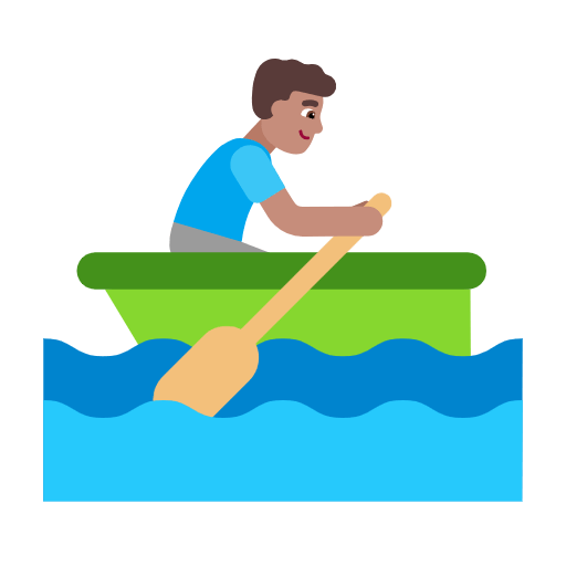 Emoji 🚣🏽‍♂️ Uomo In Barca A Remi: Carnagione Olivastra su Microsoft Windows 11 23H2.