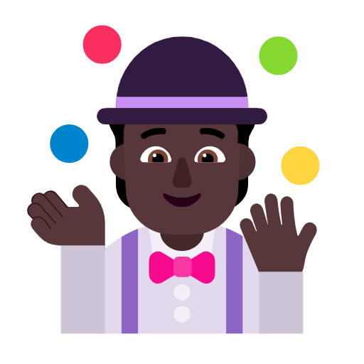 Emoji 🤹🏿 Persona Che Fa Giocoleria: Carnagione Scura su Microsoft Windows 11 23H2.