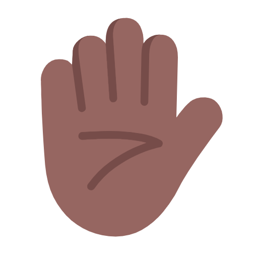 ✋🏾 Emoji Mão Levantada: Pele Morena Escura na Microsoft Windows 11 23H2.