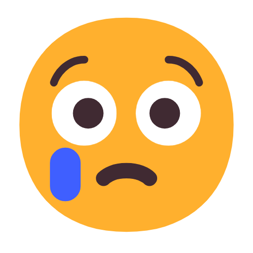Emoji 😢 Faccina Che Piange su Microsoft Windows 11 23H2.