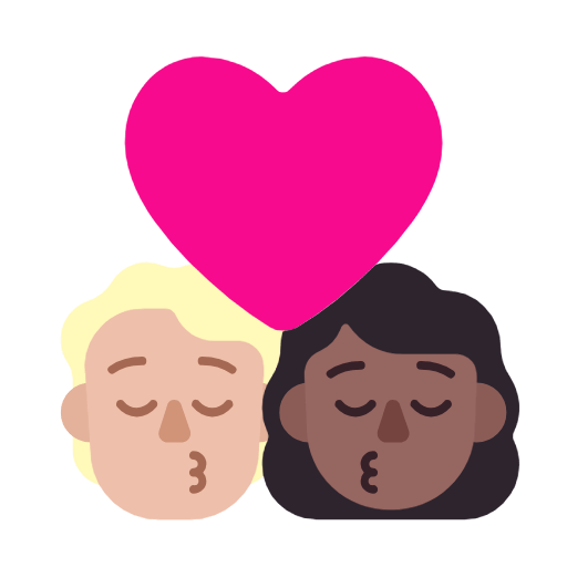 🧑🏼‍❤️‍💋‍👩🏾 Emoji sich küssendes Paar: Person, Frau, mittelhelle Hautfarbe, mitteldunkle Hautfarbe Microsoft Windows 11 23H2.