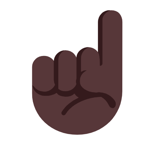 ☝🏿 Emoji Dedo índice Hacia Arriba: Tono De Piel Oscuro en Microsoft Windows 11 23H2.