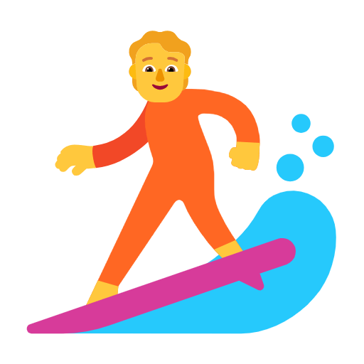 Emoji 🏄 Persona Che Fa Surf su Microsoft Windows 11 23H2.