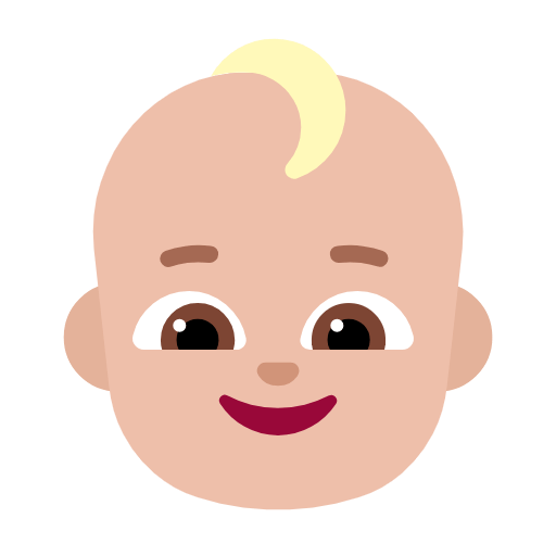 👶🏼 Emoji Bebé: Tono De Piel Claro Medio en Microsoft Windows 11 23H2.