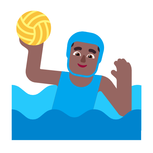 🤽🏾‍♂️ Emoji Hombre Jugando Al Waterpolo: Tono De Piel Oscuro Medio en Microsoft Windows 11 23H2.