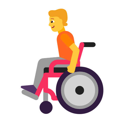 🧑‍🦽 Emoji Persona en silla de ruedas manual en Microsoft Windows 11 23H2.