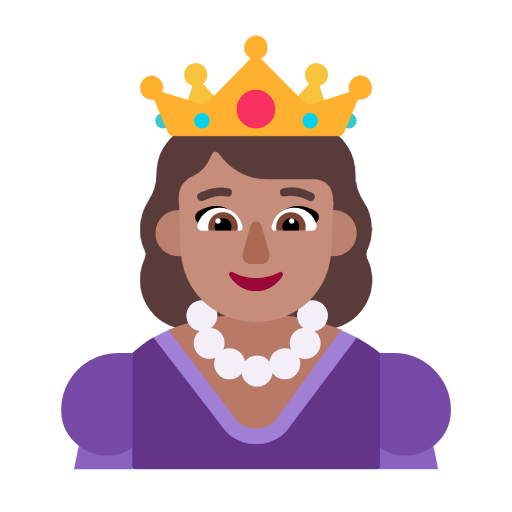 Emoji 👸🏽 Principessa: Carnagione Olivastra su Microsoft Windows 11 23H2.