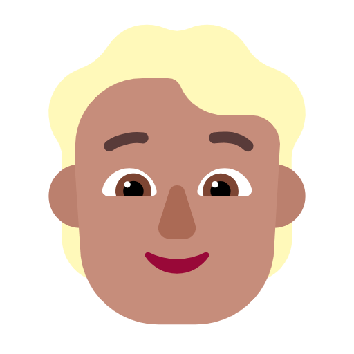 👱🏽 Emoji Person: mittlere Hautfarbe, blondes Haar Microsoft Windows 11 23H2.