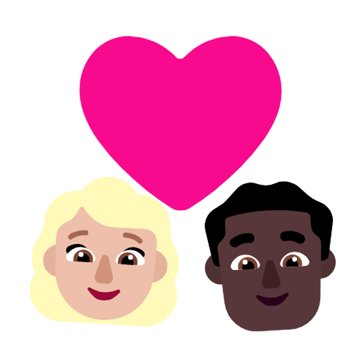 Emoji 👩🏼‍❤️‍👨🏿 Coppia Con Cuore - Donna: Carnagione Abbastanza Chiara, Uomo: Carnagione Scura su Microsoft Windows 11 23H2.