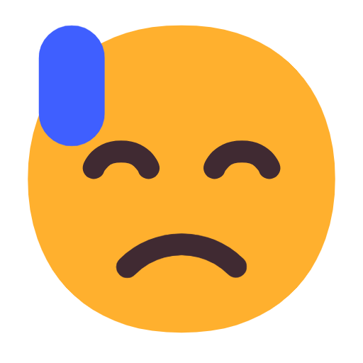 😓 Emoji Cara Con Sudor Frío en Microsoft Windows 11 23H2.
