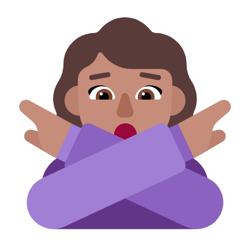 🙅🏽‍♀️ Emoji Frau mit überkreuzten Armen: mittlere Hautfarbe Microsoft Windows 11 23H2.