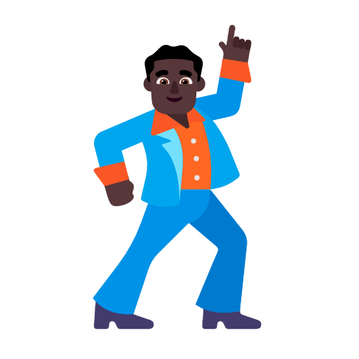 🕺🏿 Emoji Hombre Bailando: Tono De Piel Oscuro en Microsoft Windows 11 23H2.