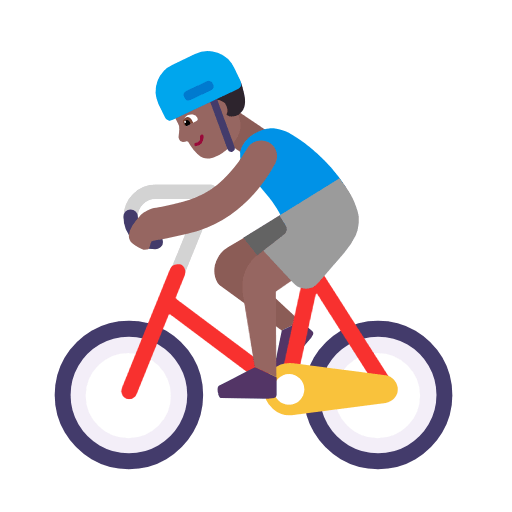 Emoji 🚴🏾‍♂️ Ciclista Uomo: Carnagione Abbastanza Scura su Microsoft Windows 11 23H2.