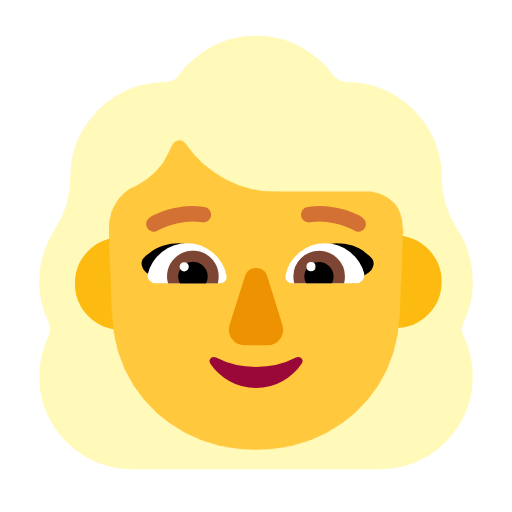 👱‍♀️ Emoji Frau: blond Microsoft Windows 11 23H2.