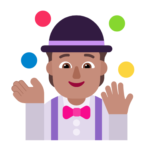 Emoji 🤹🏽 Persona Che Fa Giocoleria: Carnagione Olivastra su Microsoft Windows 11 23H2.