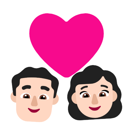 Emoji 👨🏻‍❤️‍👩🏻 Coppia Con Cuore - Uomo: Carnagione Chiara, Donna: Carnagione Chiara su Microsoft Windows 11 23H2.