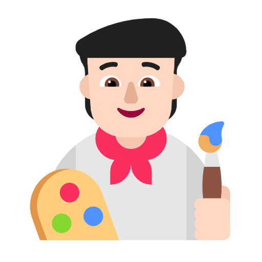 Emoji 🧑🏻‍🎨 Artista: Carnagione Chiara su Microsoft Windows 11 23H2.