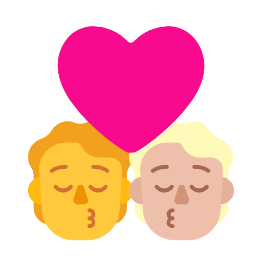 🧑‍❤️‍💋‍🧑🏼 Emoji sich küssendes Paar: Person, Person, Kein Hautton, mittelhelle Hautfarbe Microsoft Windows 11 23H2.