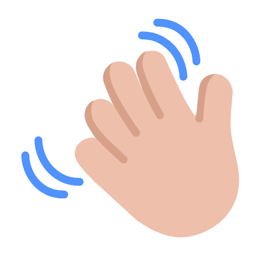 👋🏼 Emoji winkende Hand: mittelhelle Hautfarbe Microsoft Windows 11 23H2.