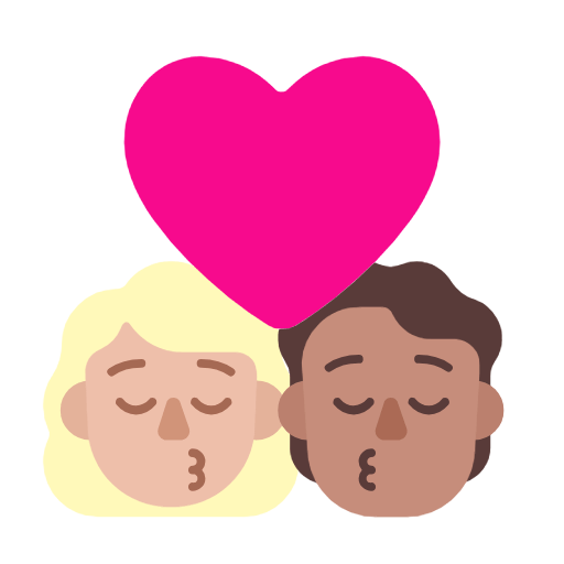 Emoji 👩🏼‍❤️‍💋‍🧑🏽 Bacio Tra Coppia: Donna, persona, Carnagione Abbastanza Chiara, Carnagione Olivastra su Microsoft Windows 11 23H2.