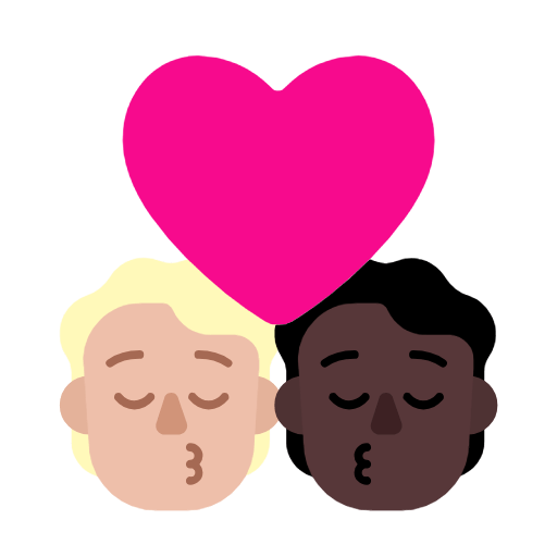 🧑🏼‍❤️‍💋‍🧑🏿 Emoji sich küssendes Paar: Person, Person, mittelhelle Hautfarbe, dunkle Hautfarbe Microsoft Windows 11 23H2.