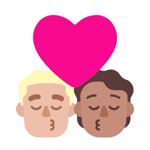 Emoji 👨🏼‍❤️‍💋‍🧑🏽 Bacio Tra Coppia: uomo, persona, Carnagione Abbastanza Chiara, Carnagione Olivastra su Microsoft Windows 11 23H2.